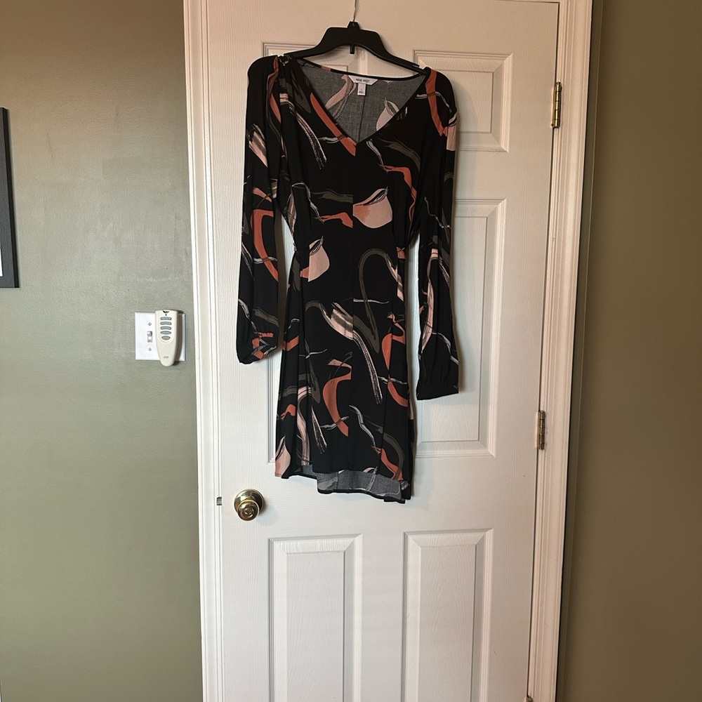 Black and Orange Patterned Dress